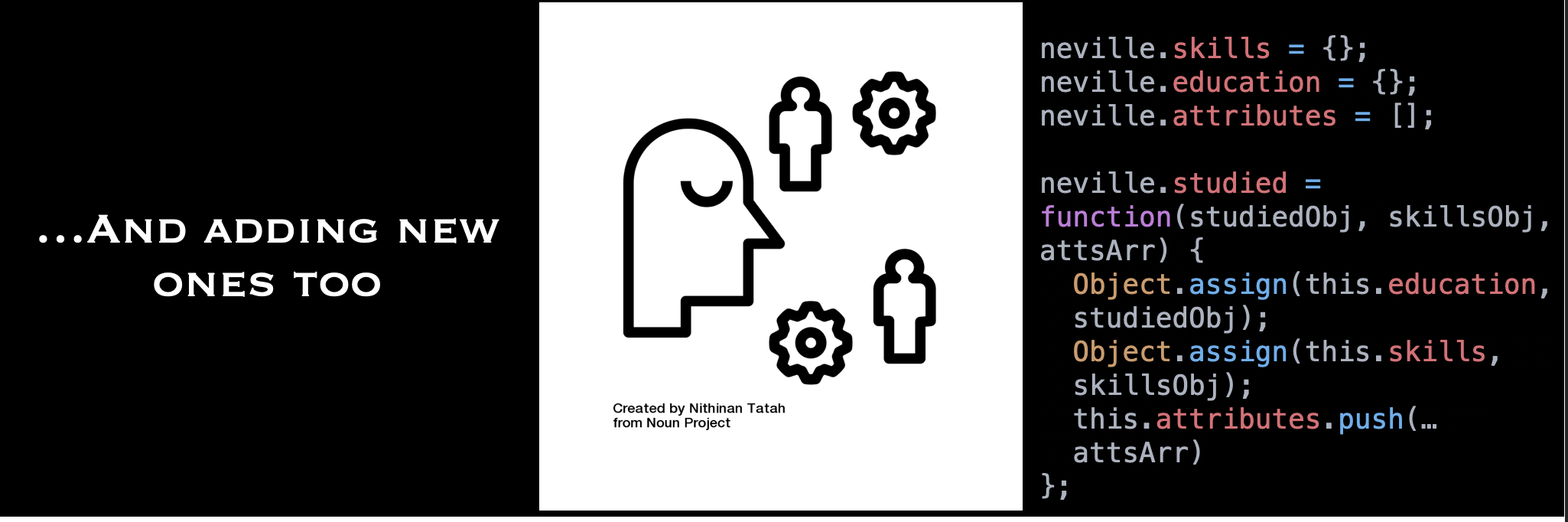 Text reading '...and adding new ones too'. Text also represented by an image and in code.